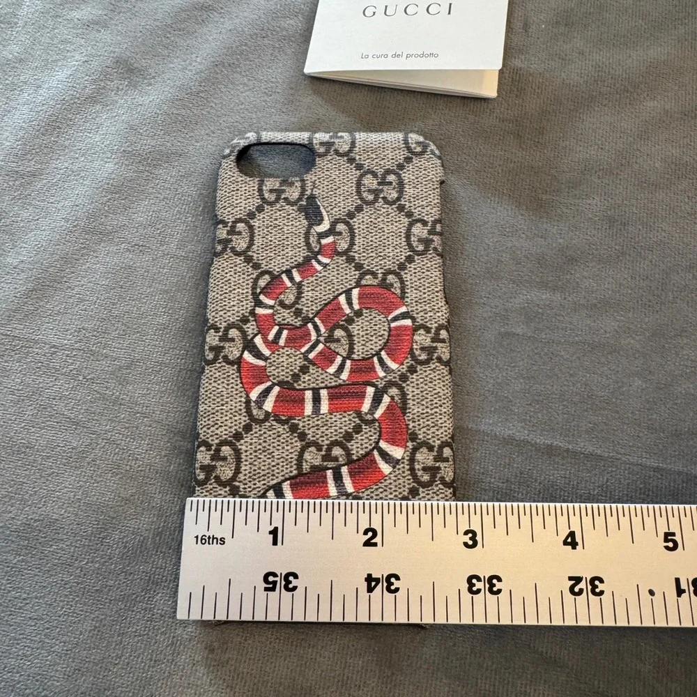 Gucci iPhone 7/8 Case Brown GG Supreme Kingsnake Luxury Designer Cover Italy